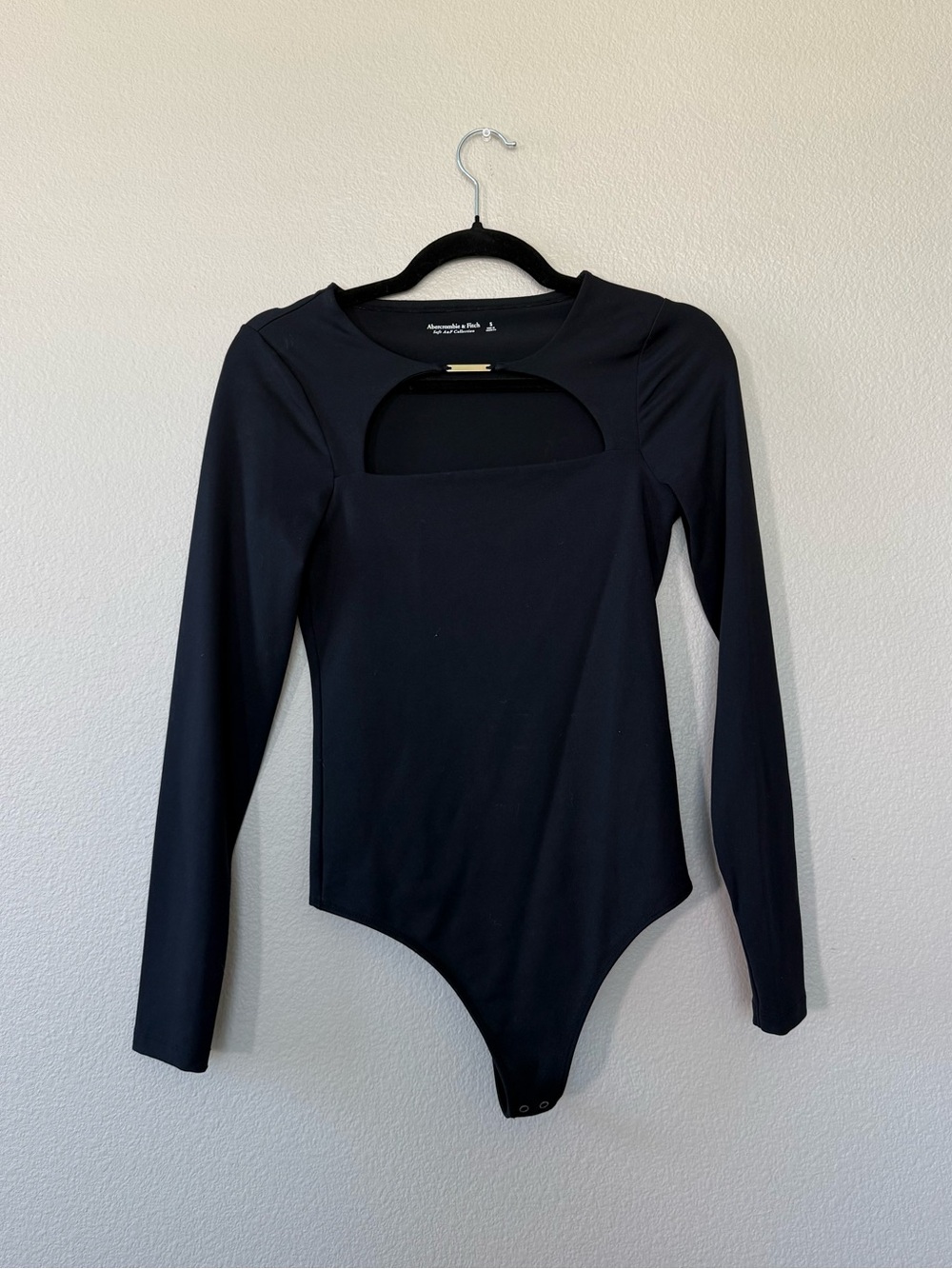 Abercrombie & Fitch Black Cutout Long Sleeve Bodysuit